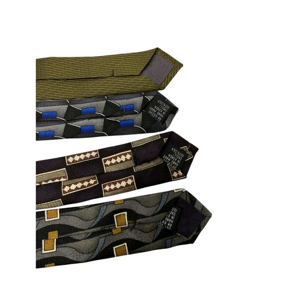 Louis Roth LOT Of Four Men's Neck Ties Shell 100% Silk Various Colors Patterns - Picture 3 of 10
